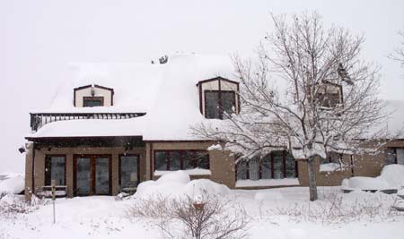 house covered in snow