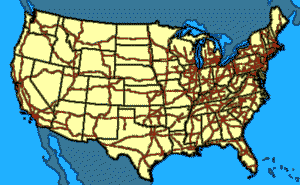highway map of the united states