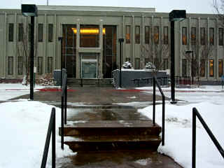 snowy day at the digital media center