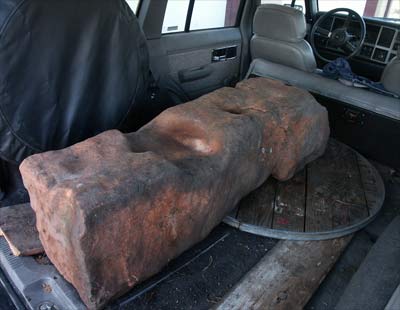 sandstone in the back of the jeep