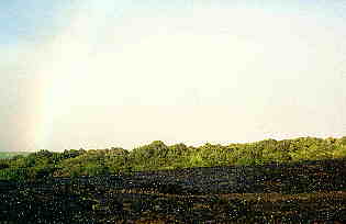 rainbow over lava flow