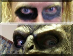 eyes with and without the mask