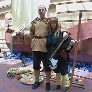 Samantha and Daryl at the Viking exhibit