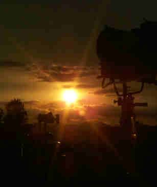 sunset with movie light